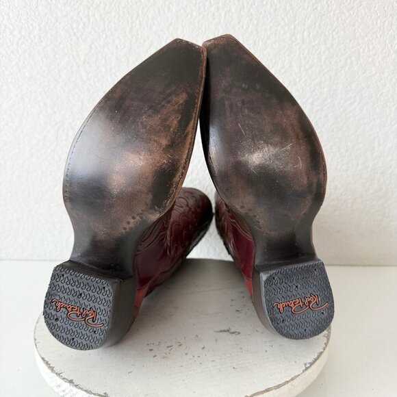 Rod Patrick Womens Cowboy Boots 7 Red Brown Western Cowgirl Mid Calf Pointed Toe - Picture 9 of 12